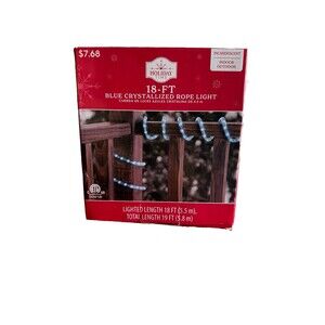 Holiday Time 18ft Blue Cool Touch Crystallized Rope Lights Indoor Outdoor